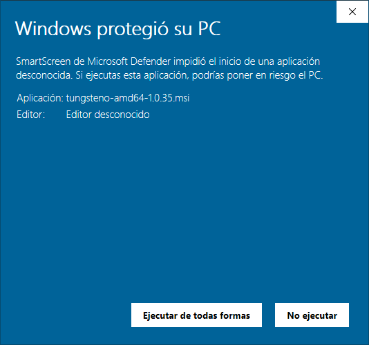 Descargando Tungsteno